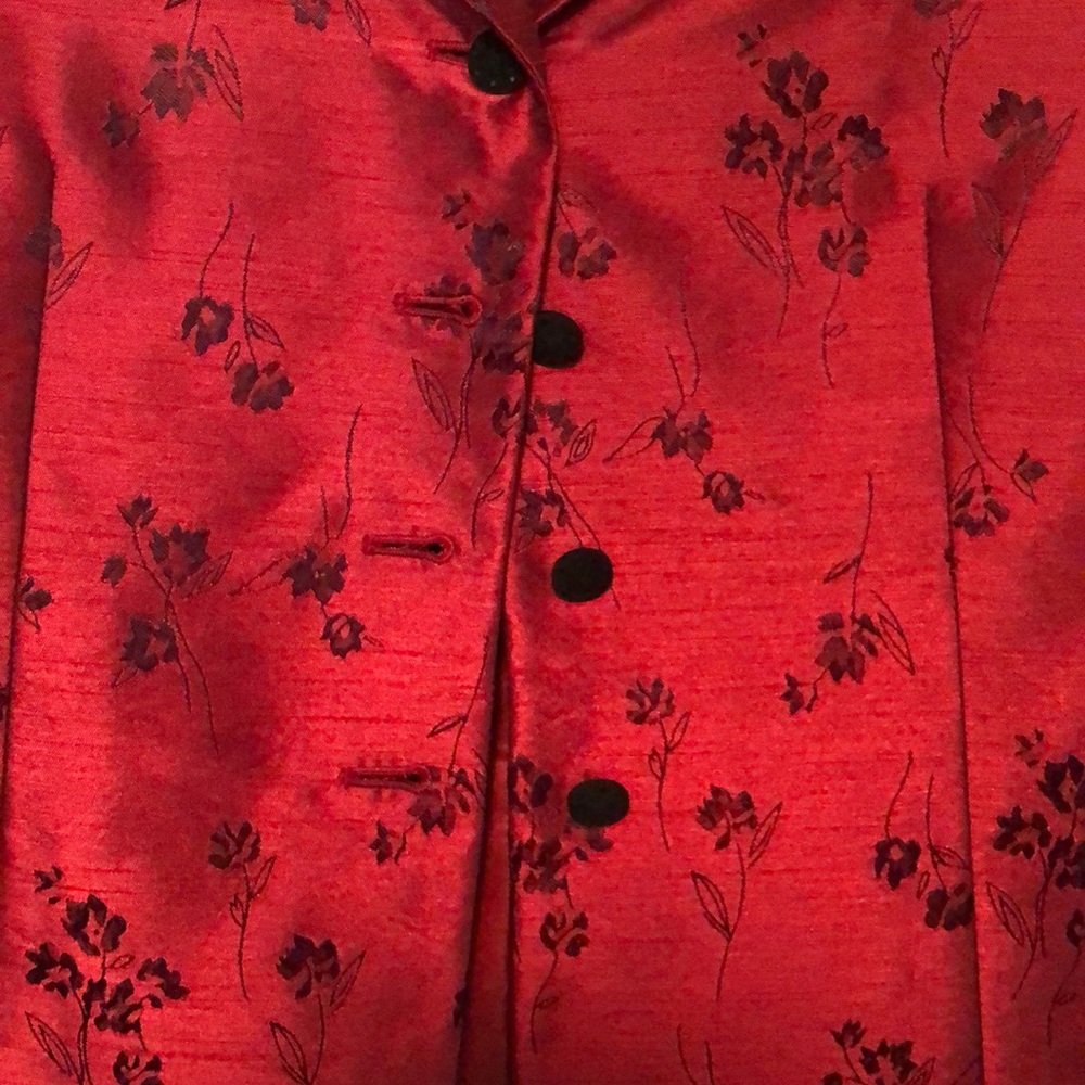 Le Suit Red Petite Jacket and Skirt - Picture 2 of 8